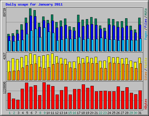 Daily usage for January 2011