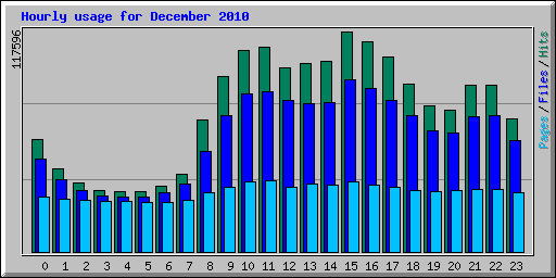 Hourly usage for December 2010